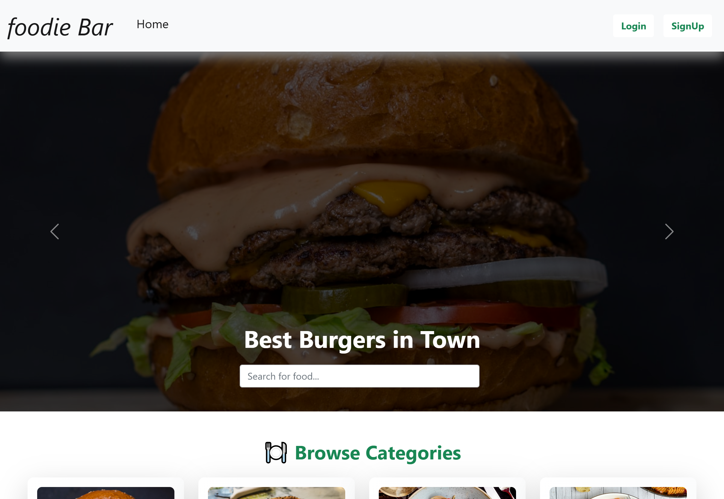 Fooodie Bar food discovery app preview
